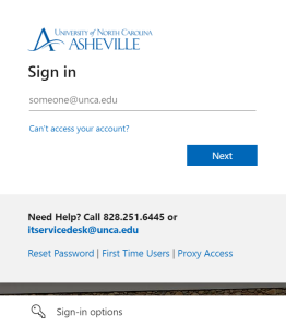 UNCA Sign In Example Picture